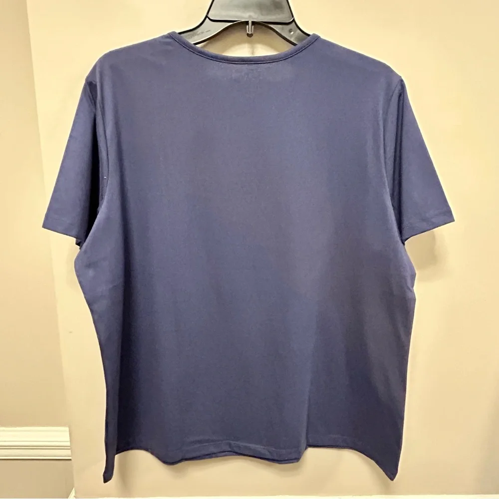 Coral Bay Sz PL Navy Blue USA Jeweled T Shirt NWT - Picture 3 of 4
